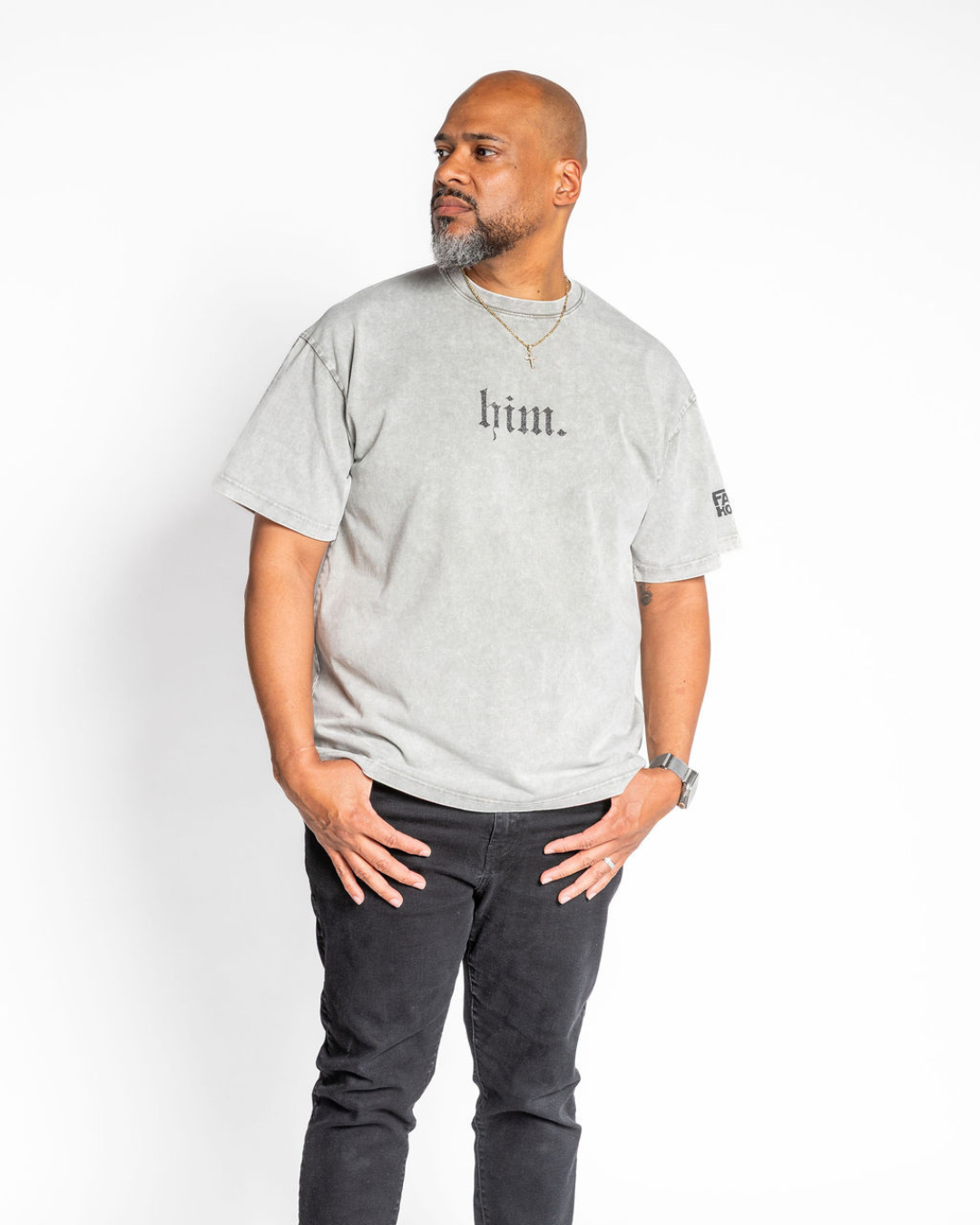 HIM Snow Washed Oversized Cotton T-Shirt