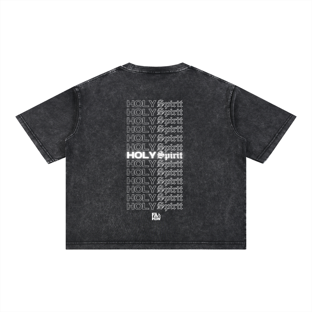 HOLY SPIRIT Mineral Wash Boxy Cotton T-Shirt