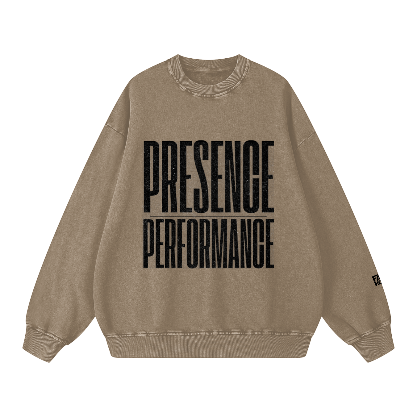 PRESENCE OVER PERFORMANCE Snow Washed Oversized Sweatshirt