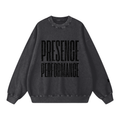 PRESENCE OVER PERFORMANCE Snow Washed Oversized Sweatshirt