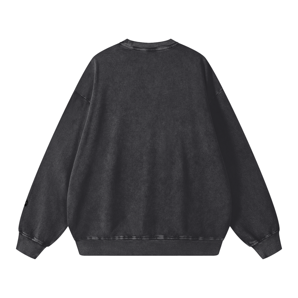 PRESENCE OVER PERFORMANCE Snow Washed Oversized Sweatshirt