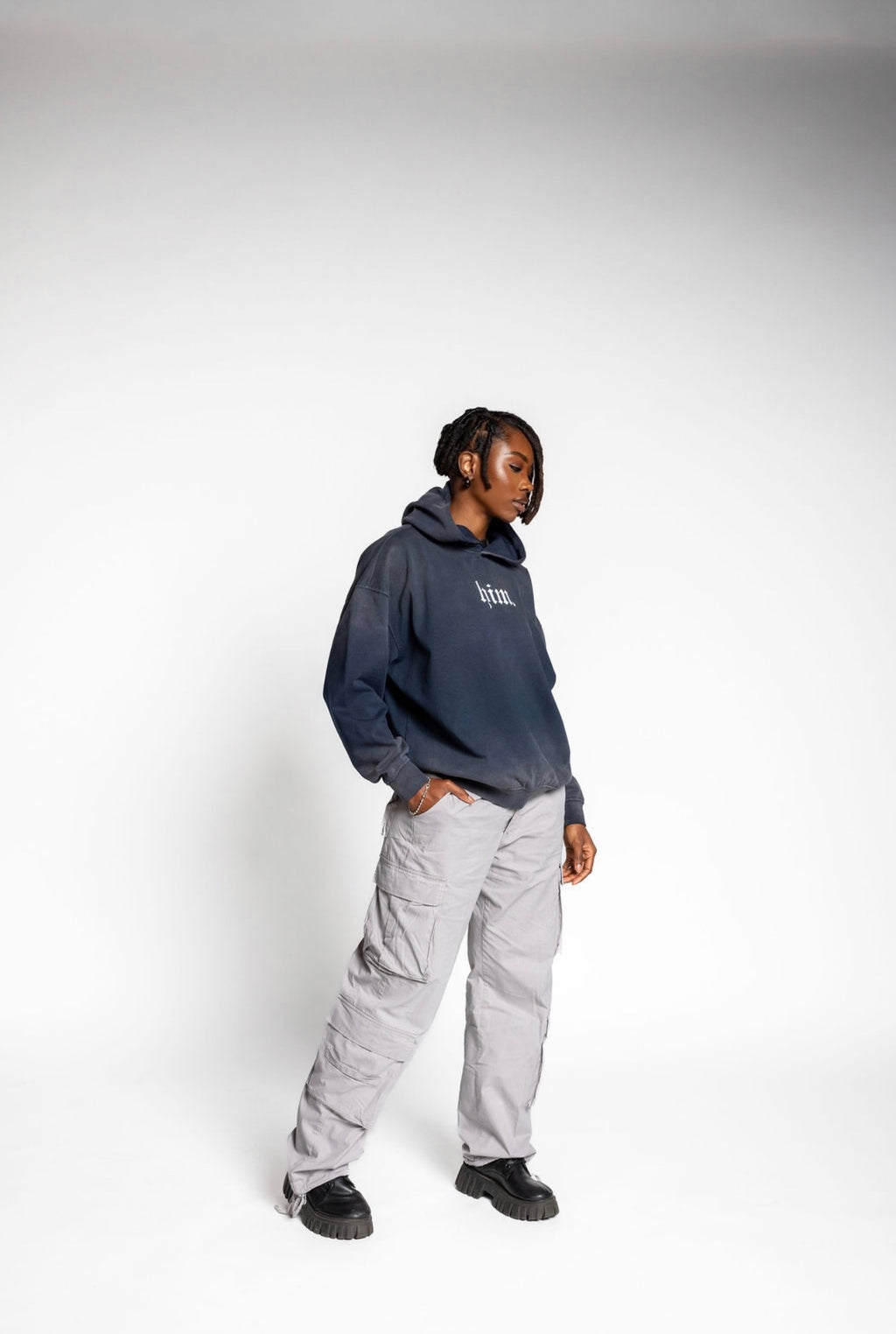 HIM Vintage Washed Gradient Fleece Hoodie