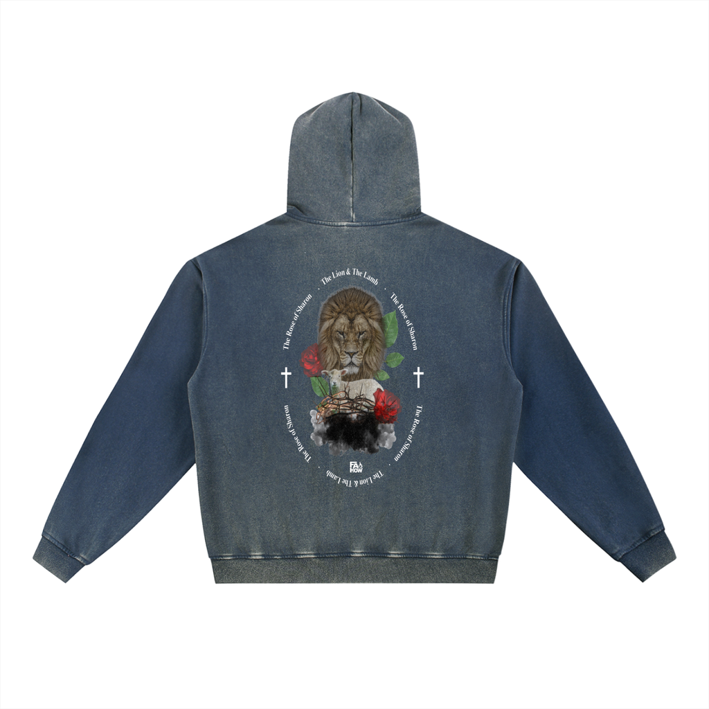 HIM Vintage Washed Gradient Fleece Hoodie