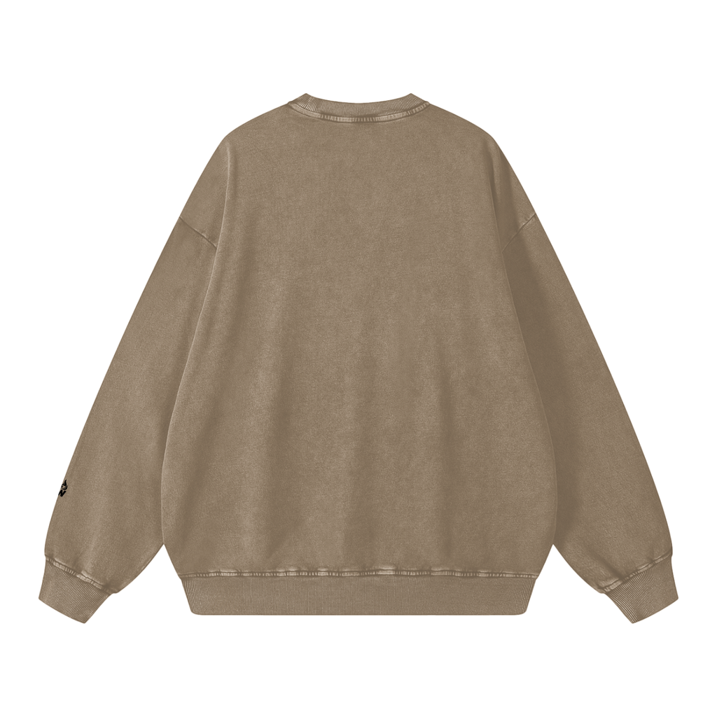 PRESENCE OVER PERFORMANCE Snow Washed Oversized Sweatshirt